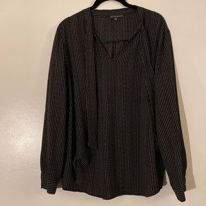Black and white polka dot blouse with ties